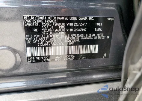 2024 Toyota Rav4 Le from USA, damaged, VIN 2T3LWRFV7RW250086